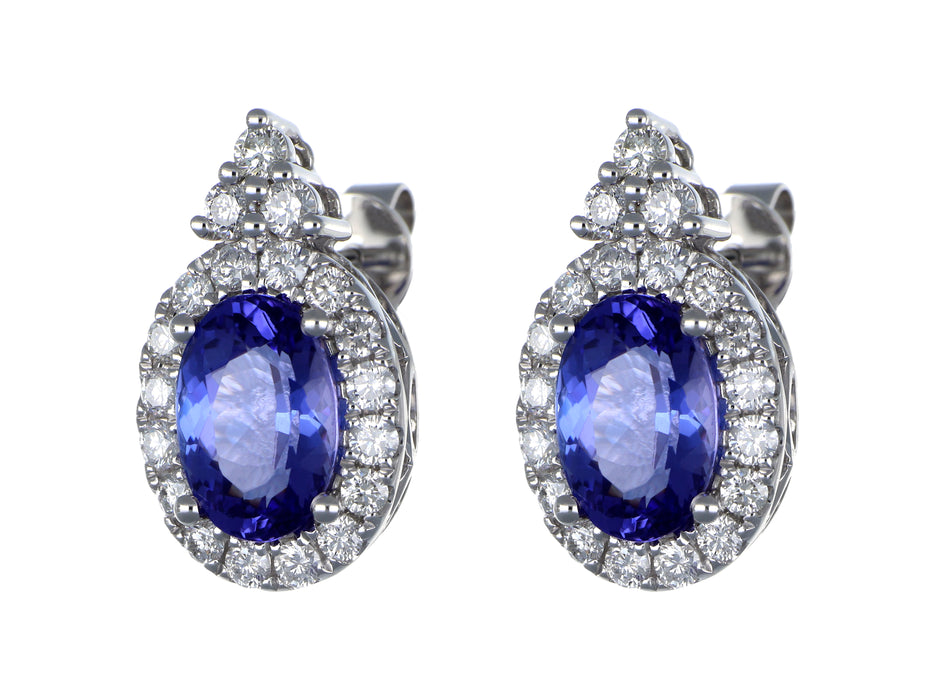 Ladies Earrings Tanzanite (Tanzanite 3.87 cts. White Diamond 0.97 cts.)