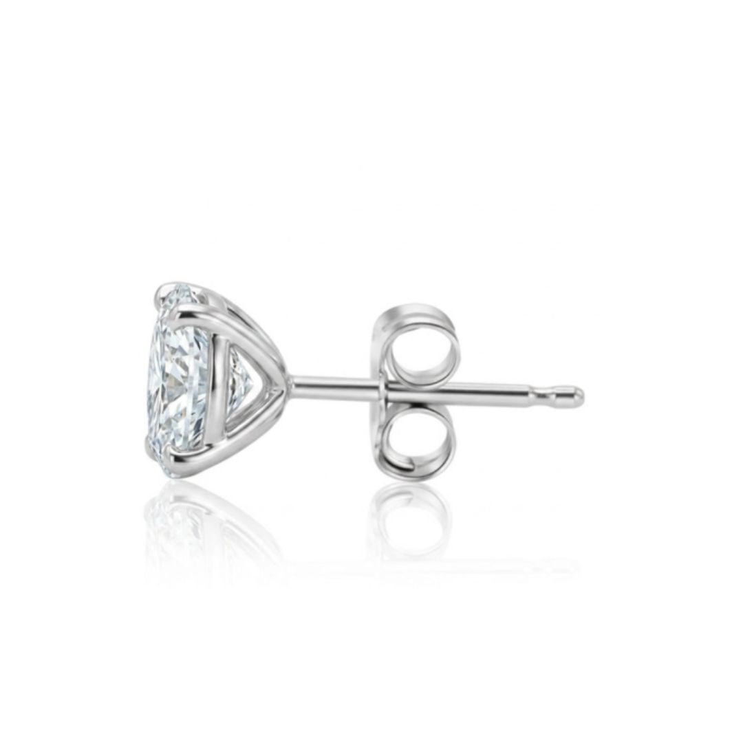 GROWNIQUE Lab-Grown Oval Diamond Stud Earrings – 6 Carat, 14KT Gold
