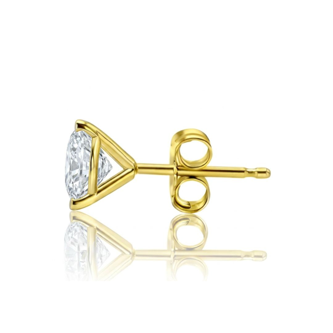 GROWNIQUE Lab-Grown Oval Diamond Stud Earrings – 6 Carat, 14KT Gold