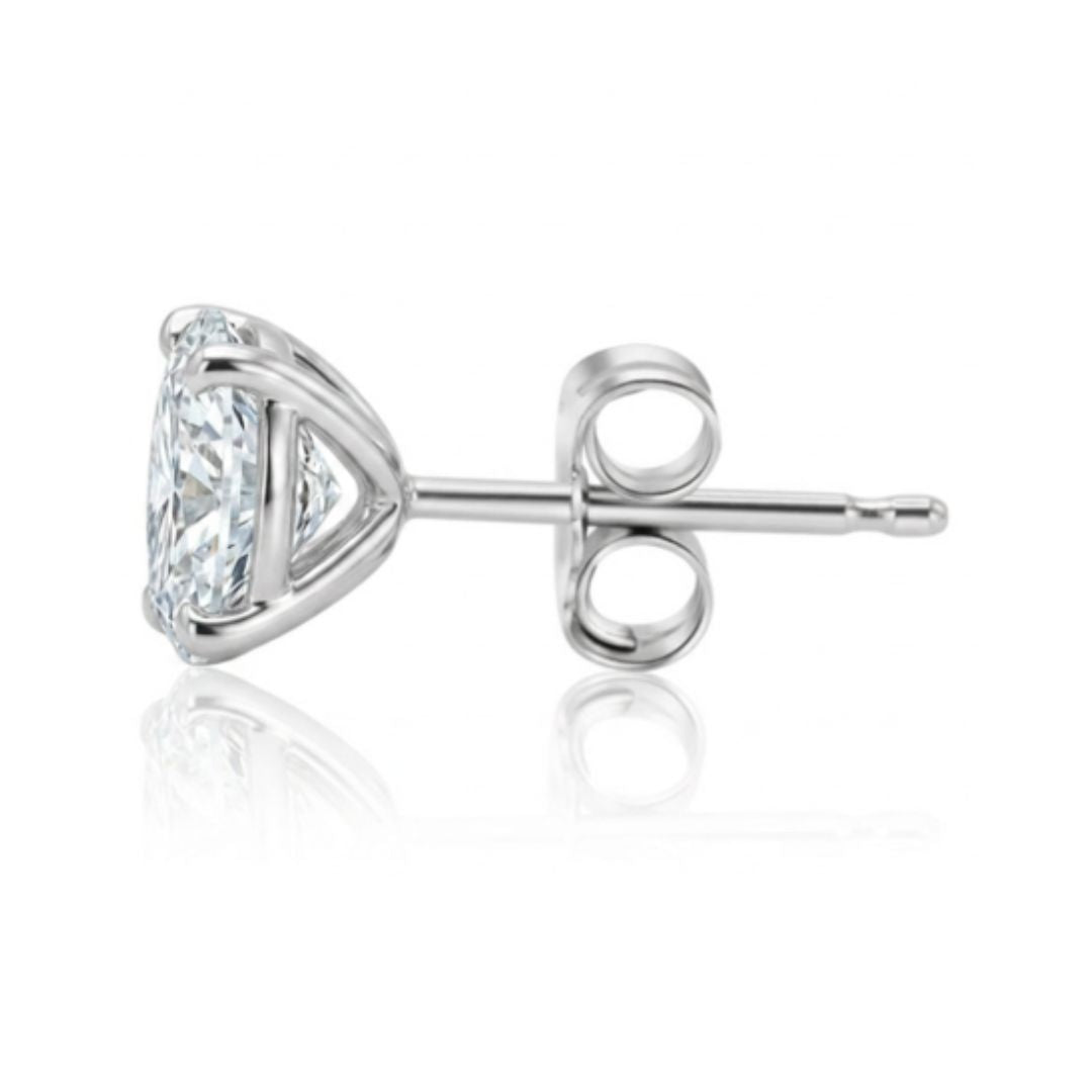 GROWNIQUE Lab-Grown Oval Diamond Stud Earrings – 2.50 Carat, 14KT Gold