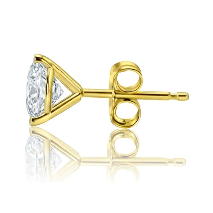 GROWNIQUE Lab-Grown Oval Diamond Stud Earrings – 4 Carat, 14KT Gold