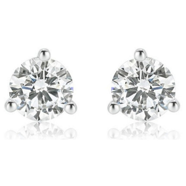 GROWNIQUE Lab-Grown Round Diamond Stud Earrings – 10 Carat, 14KT Gold
