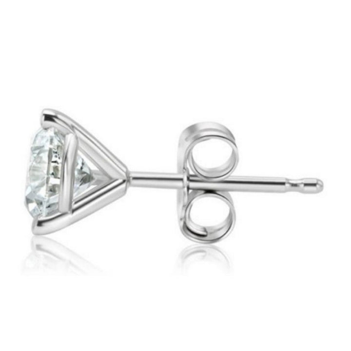 GROWNIQUE Lab-Grown Round Diamond Stud Earrings – 8 Carat, 14KT Gold