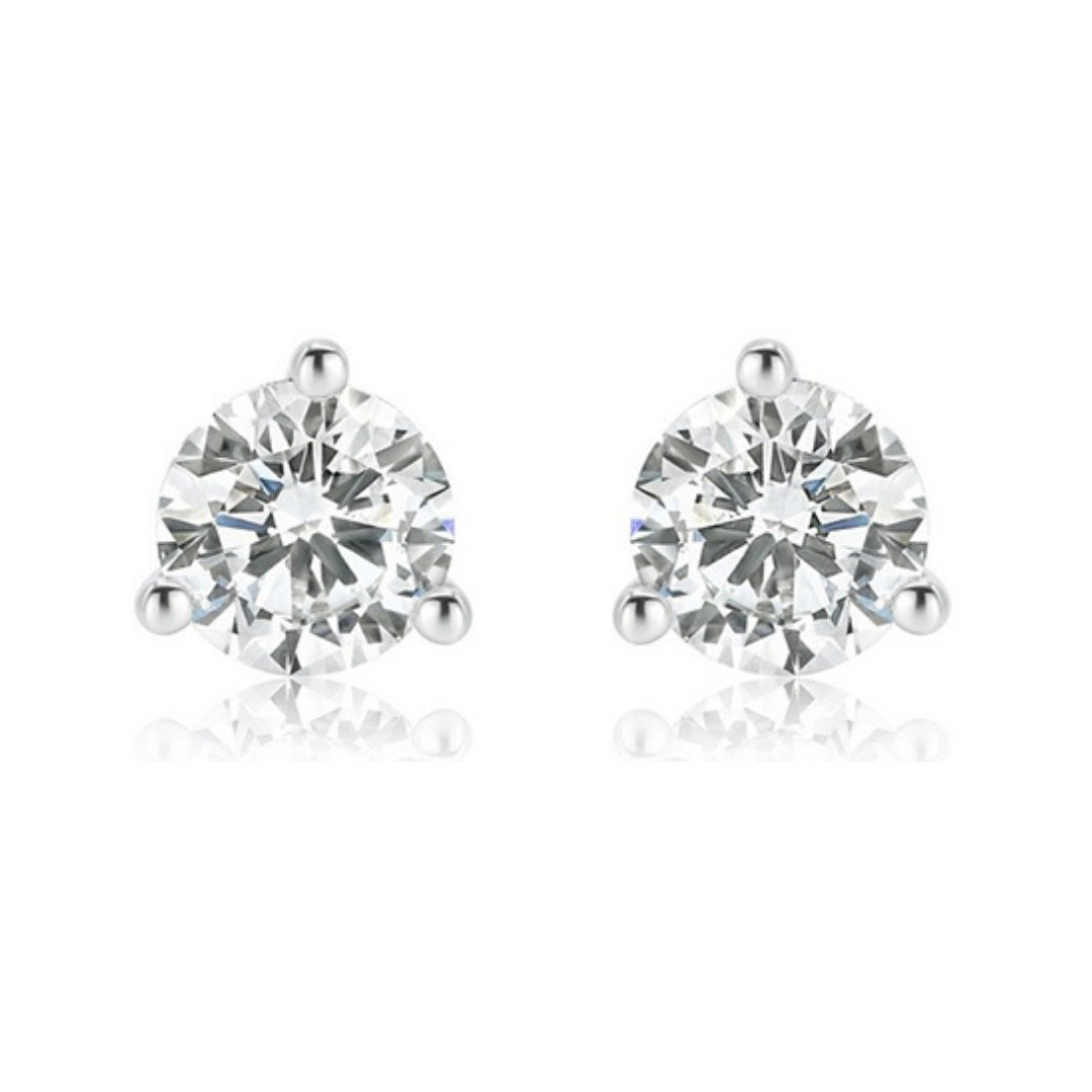 Lab-Grown Diamond Stud Earrings – 1 Carat, 14KT Gold