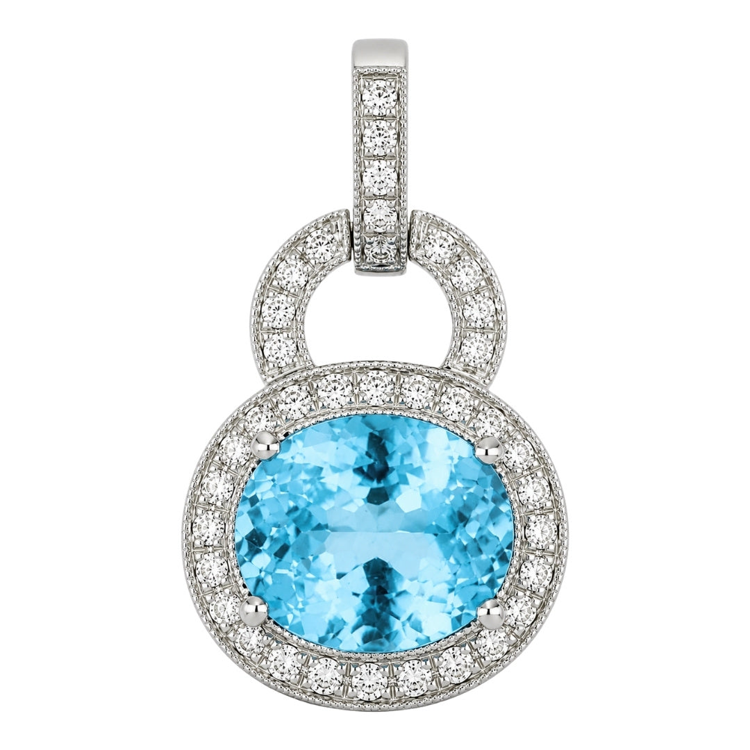 White Diamond Pendant (Blue Topaz 2.74 cts. White Diamond 0.31 cts.)