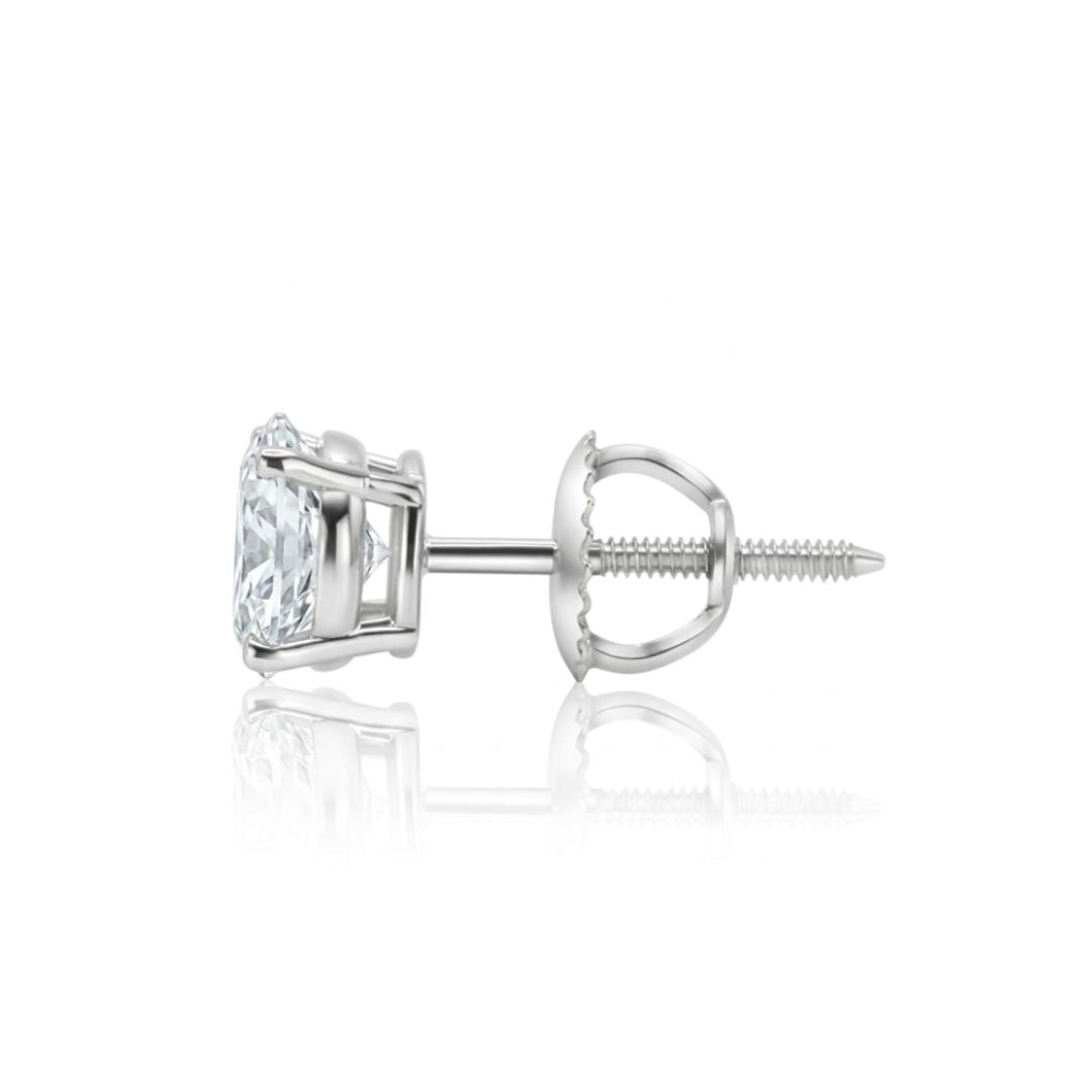 GROWNIQUE Lab-Grown Oval Diamond Stud Earrings – 6 Carat, 14KT Gold