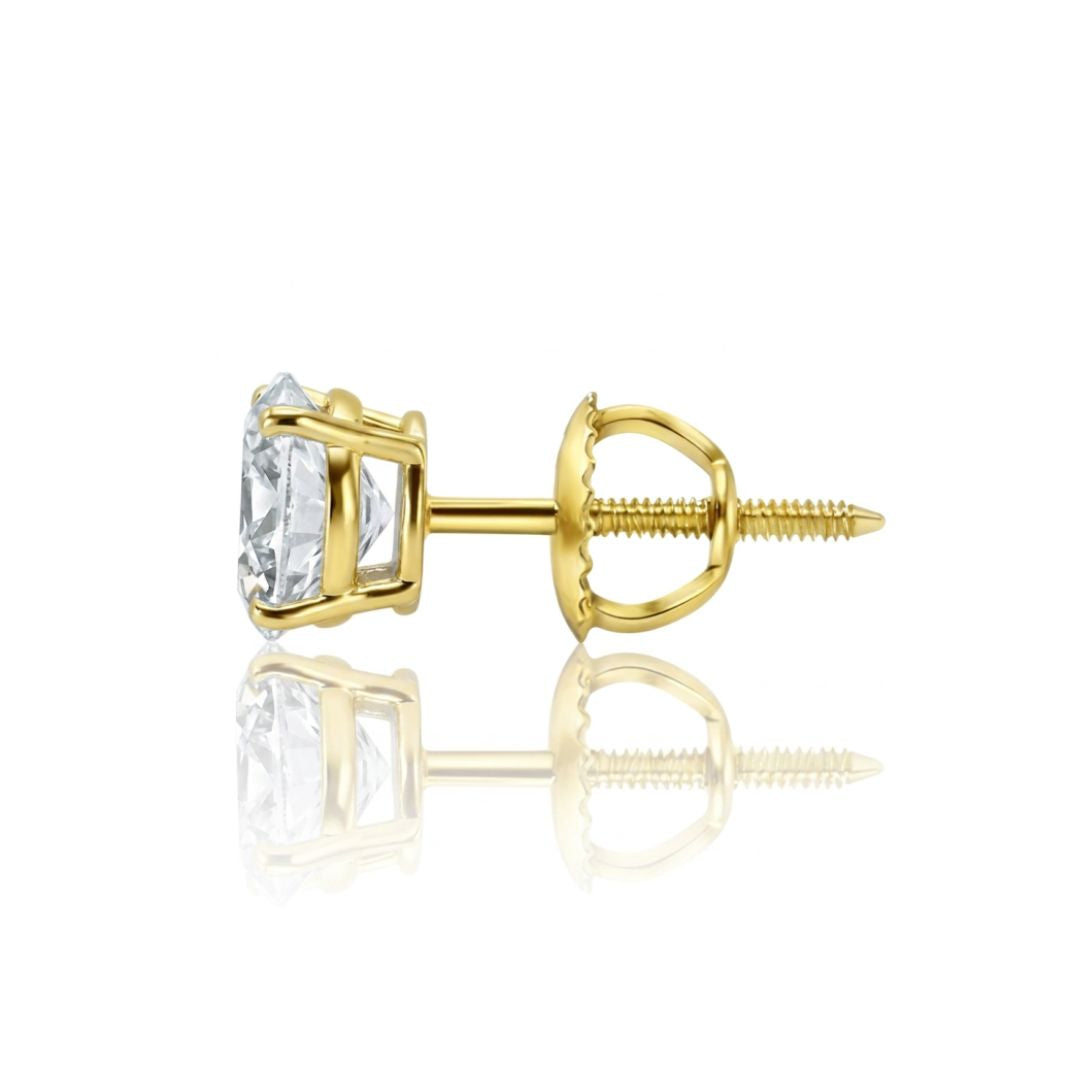 GROWNIQUE Lab-Grown Oval Diamond Stud Earrings – 6 Carat, 14KT Gold