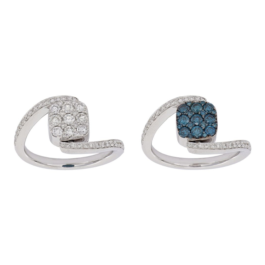 Blue Diamond Ring (Blue Diamond 0.5 cts. White Diamond 0.78 cts.)