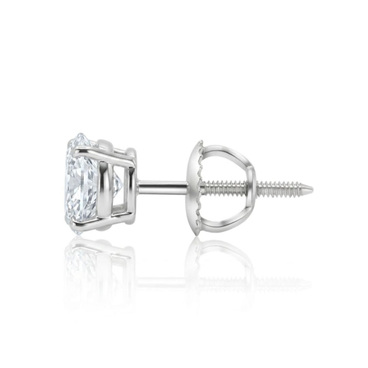 GROWNIQUE Lab-Grown Oval Diamond Stud Earrings – 3 Carat, 14KT Gold