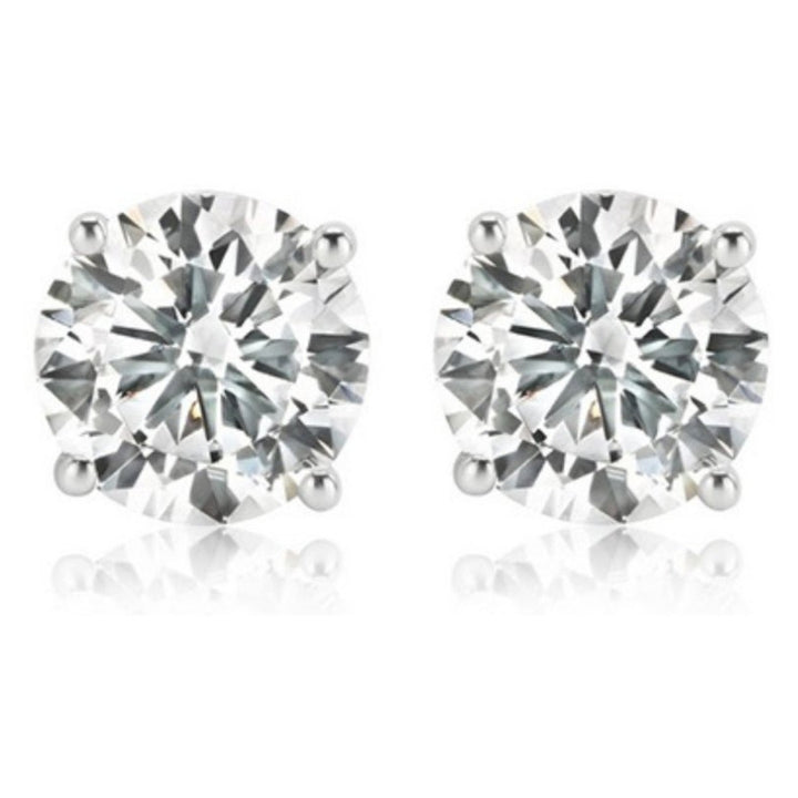 GROWNIQUE Lab-Grown Round Diamond Stud Earrings – 10 Carat, 14KT Gold