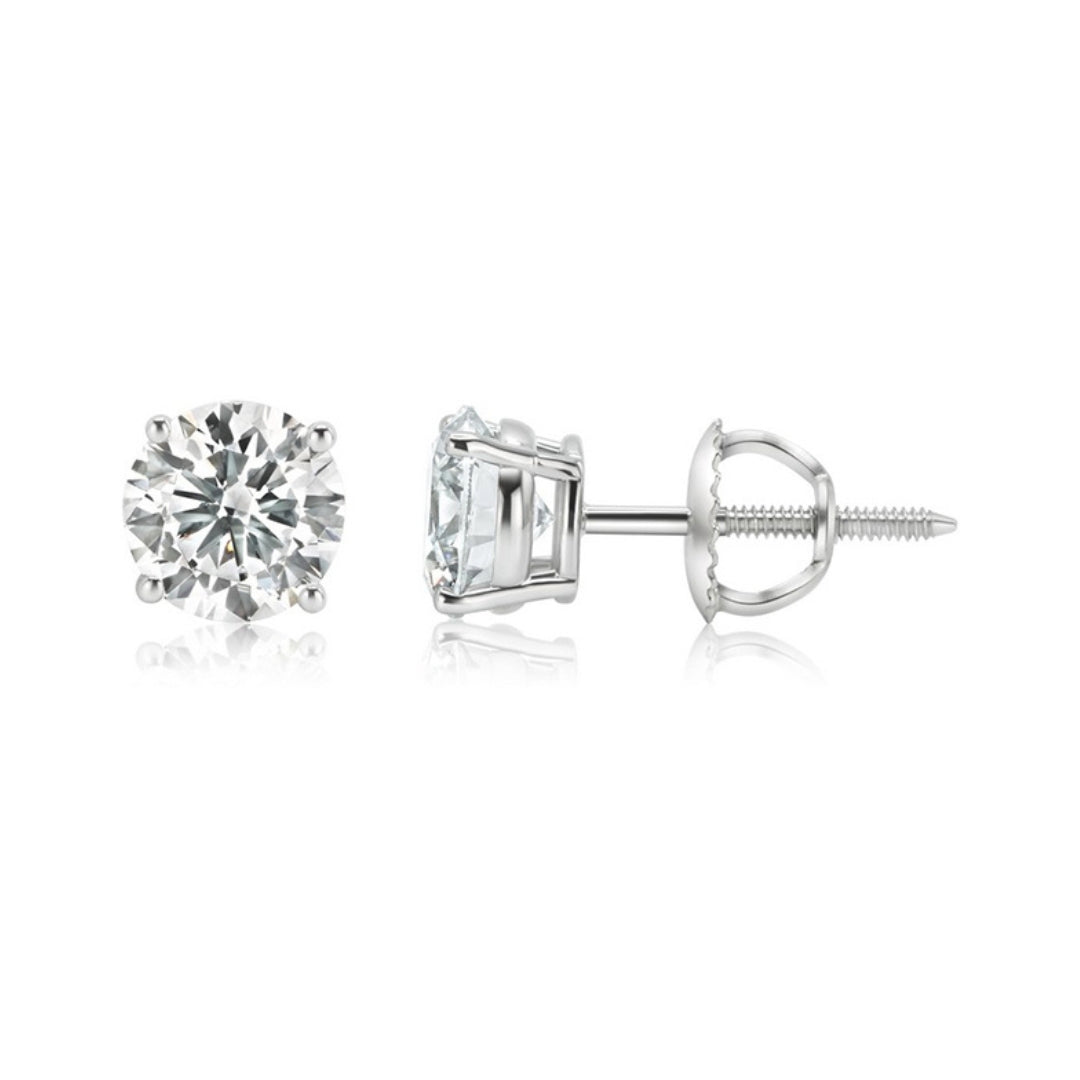 Lab-Grown Diamond Stud Earrings – 1 Carat, 14KT Gold