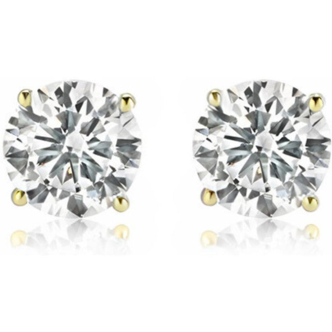 Lab-Grown Diamond Stud Earrings – 4 Carat, 14KT Gold