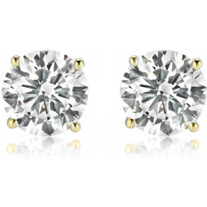 Lab-Grown Diamond Stud Earrings – 4 Carat, 14KT Gold