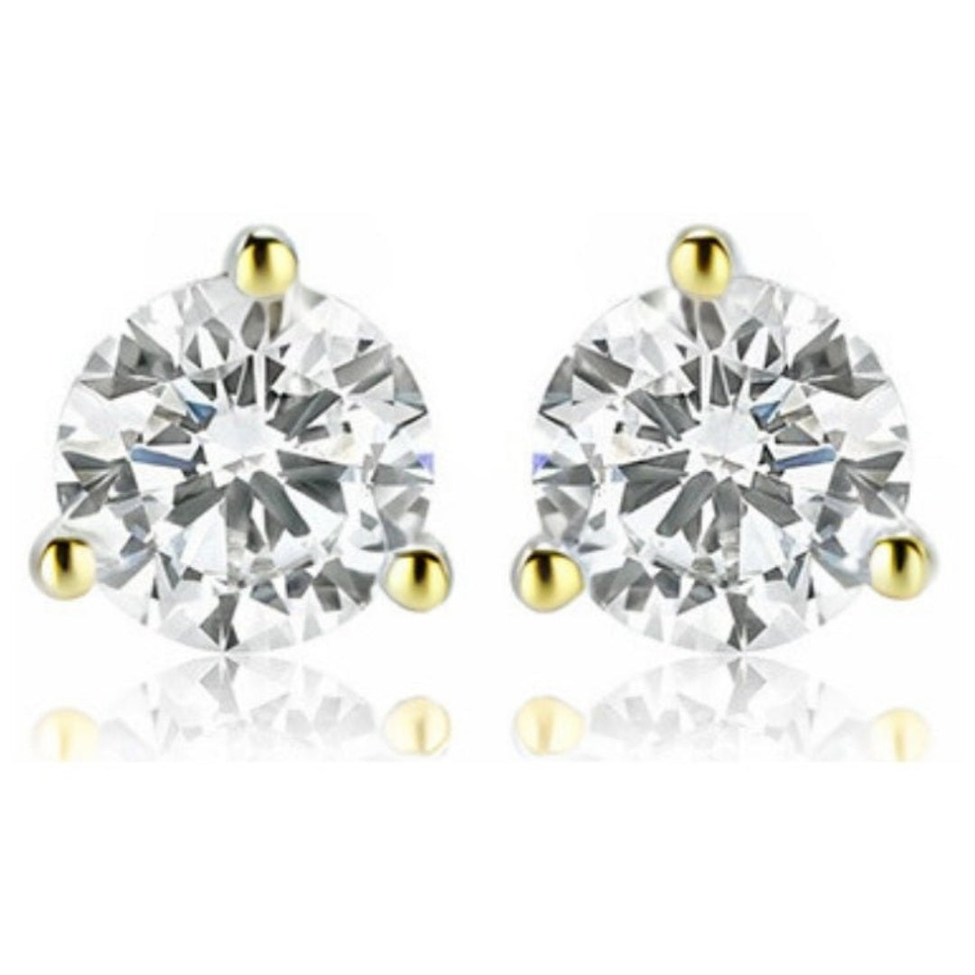 Lab-Grown Diamond Stud Earrings – 4 Carat, 14KT Gold