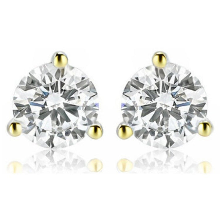 Lab-Grown Diamond Stud Earrings – 4 Carat, 14KT Gold