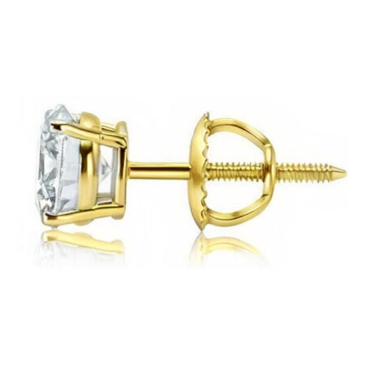 Lab-Grown Diamond Stud Earrings – 4 Carat, 14KT Gold