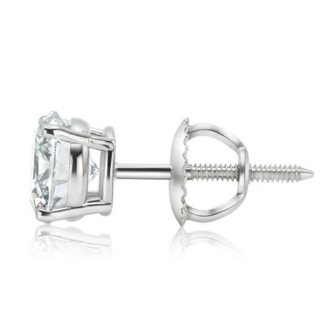 Lab-Grown Diamond Stud Earrings – 4 Carat, 14KT Gold