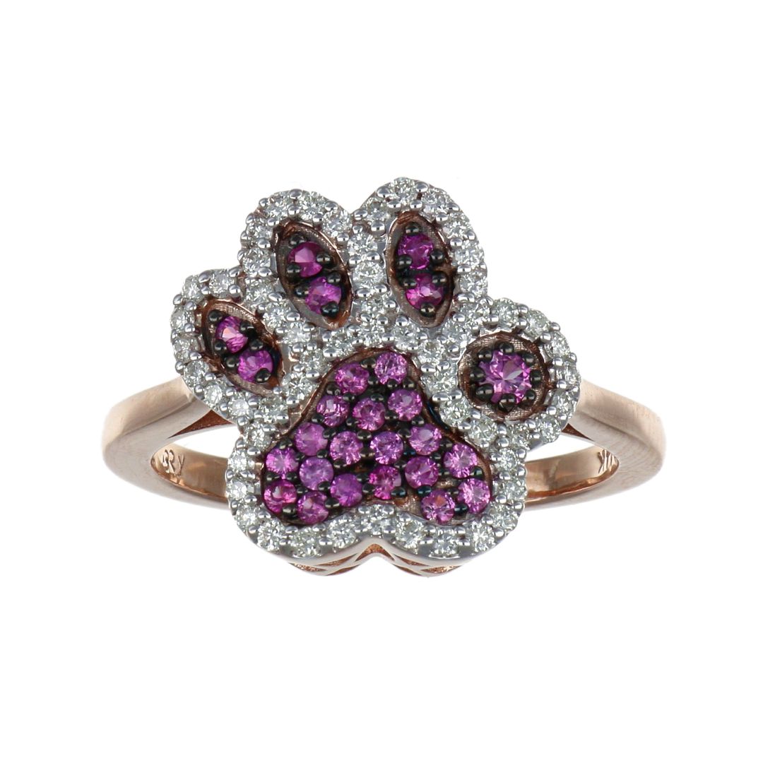 Pink Sapphire Ring (Pink Sapphire 0.35 cts. White Diamond 0.28 cts.)