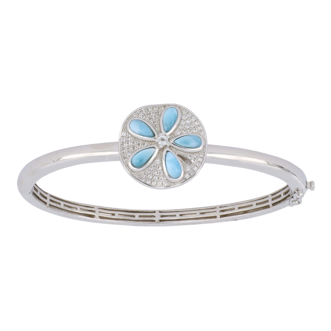 Larimar Sand Dollar Bangle (Cubic Zirconia)