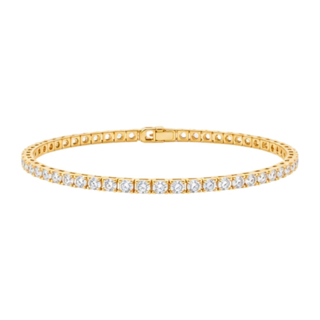 GROWNIQUE Lab-Grown  Diamond Tennis Bracelet – 6 Carat, 14KT Gold