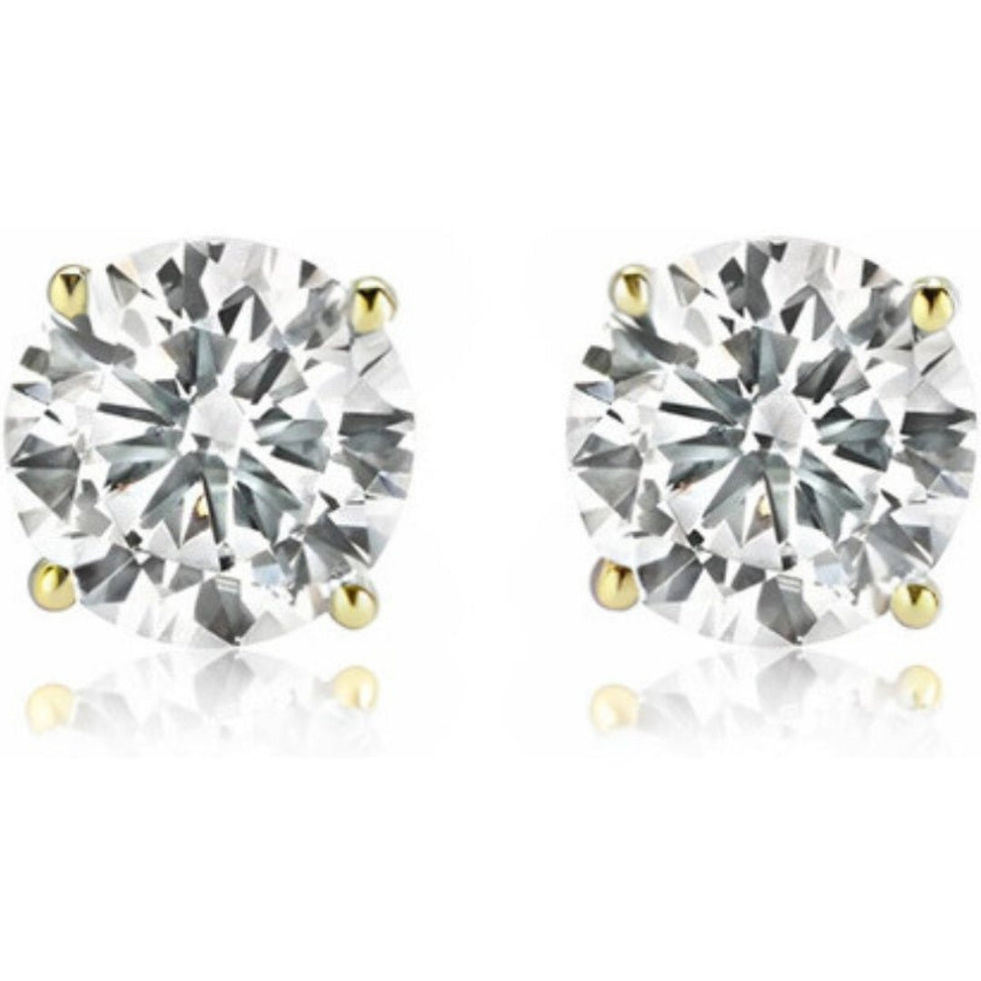 Lab-Grown Diamond Stud Earrings – 6 Carat, 14KT Gold