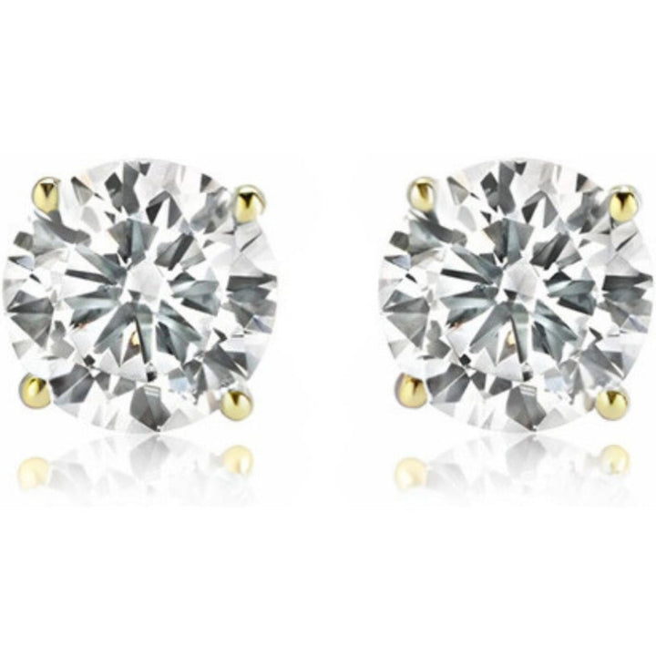 Lab-Grown Diamond Stud Earrings – 6 Carat, 14KT Gold