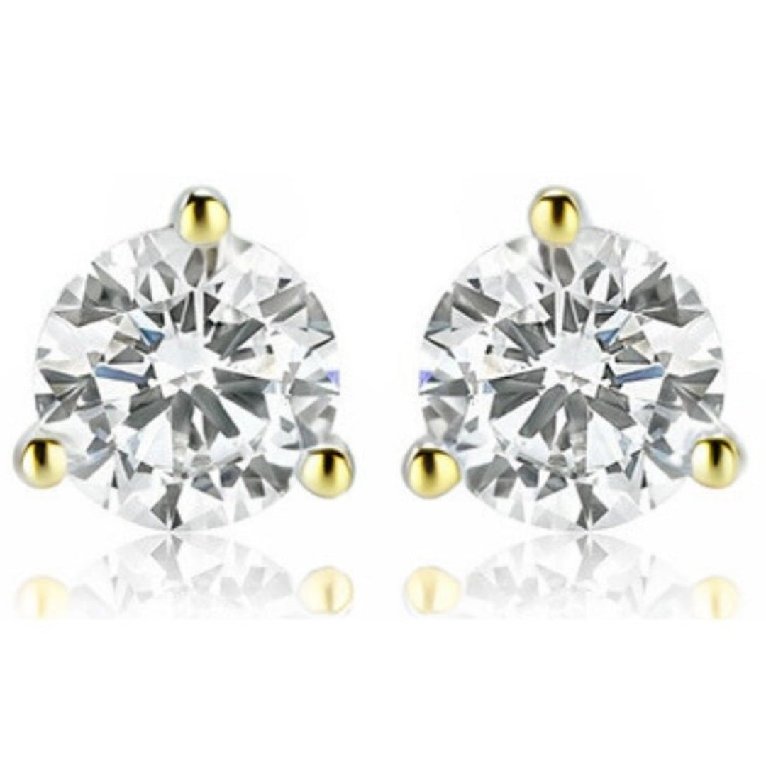 Lab-Grown Diamond Stud Earrings – 6 Carat, 14KT Gold