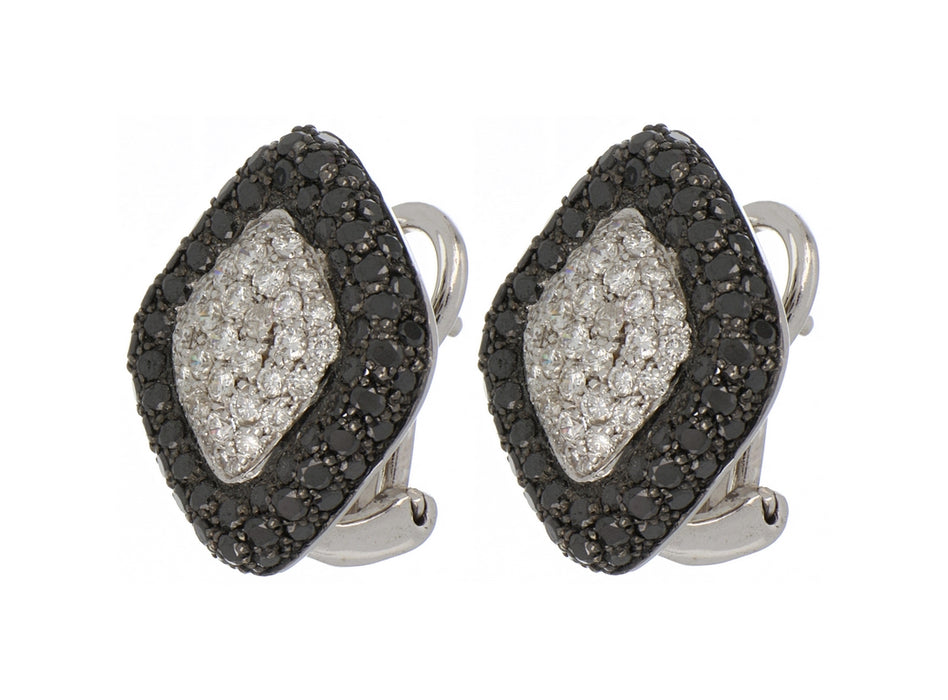 White Diamond Ladies Earrings (White Diamond 2.9 cts. Black Diamond Included cts.)