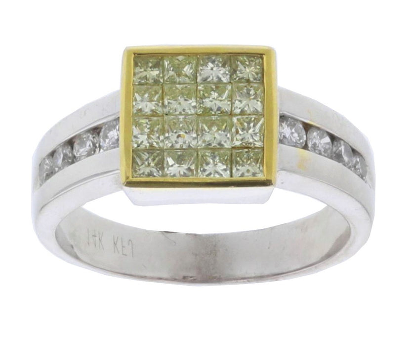 Yellow Diamond Ladies Ring (Yellow Diamond 0.82 cts. White Diamond 0.32 cts.)
