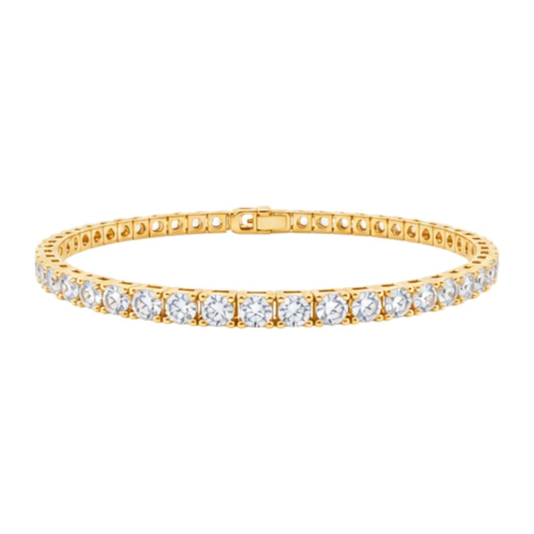 GROWNIQUE Lab-Grown  Diamond Tennis Bracelet – 7 Carat, 14KT Gold