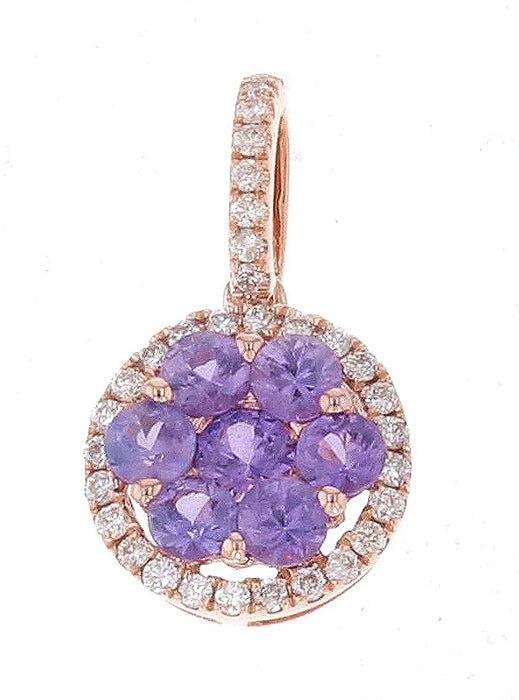 Purple Sapphire Ladies Pendant (Purple Sapphire 0.73 cts. White Diamond 0.15 cts.)