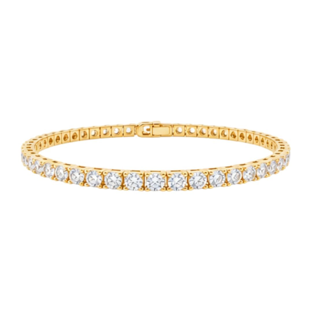 GROWNIQUE Lab-Grown  Diamond Tennis Bracelet – 8 Carat, 14KT Gold