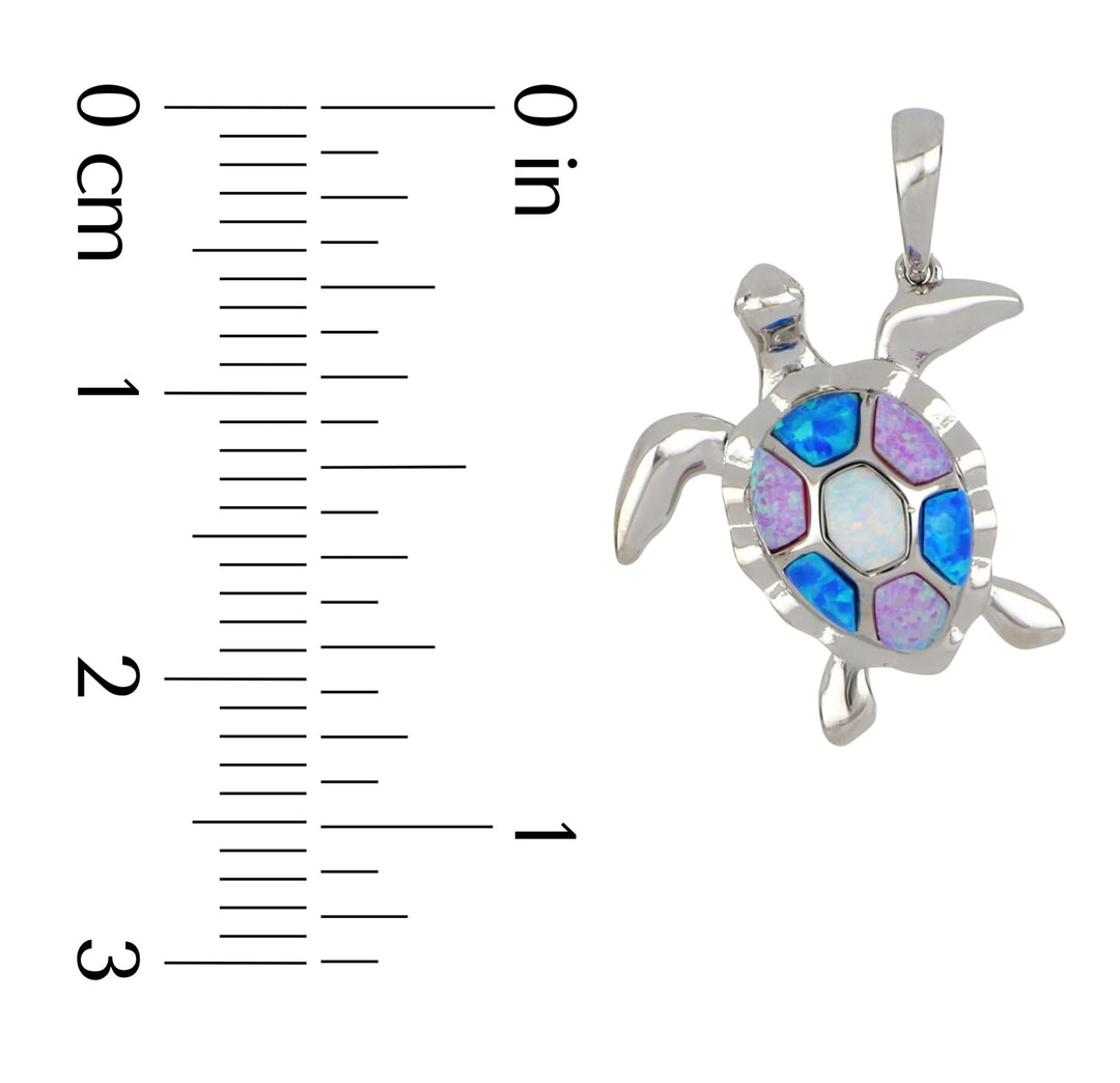 Inlay Opal Mini Turtle Pendant