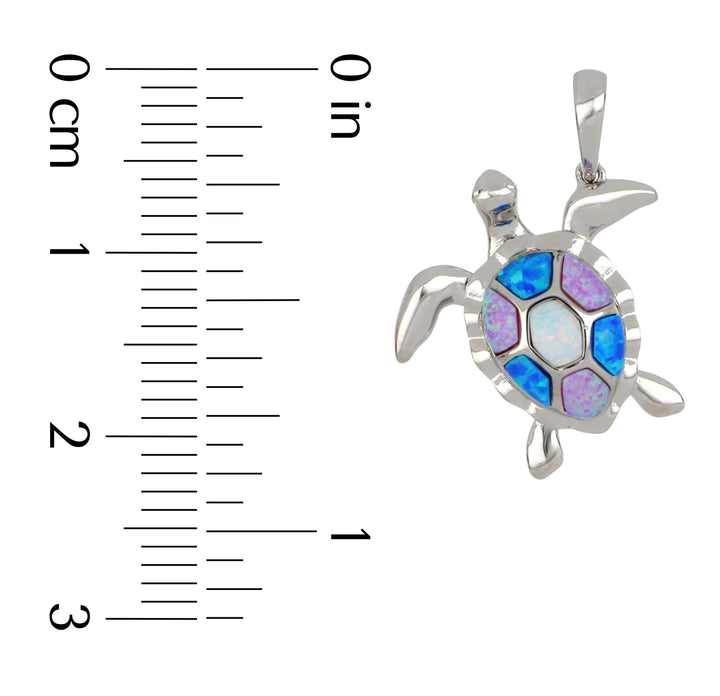 Inlay Opal Mini Turtle Pendant