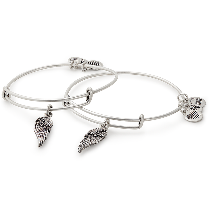 ALEX AND ANI Wings Set of 2 Charm Bangles