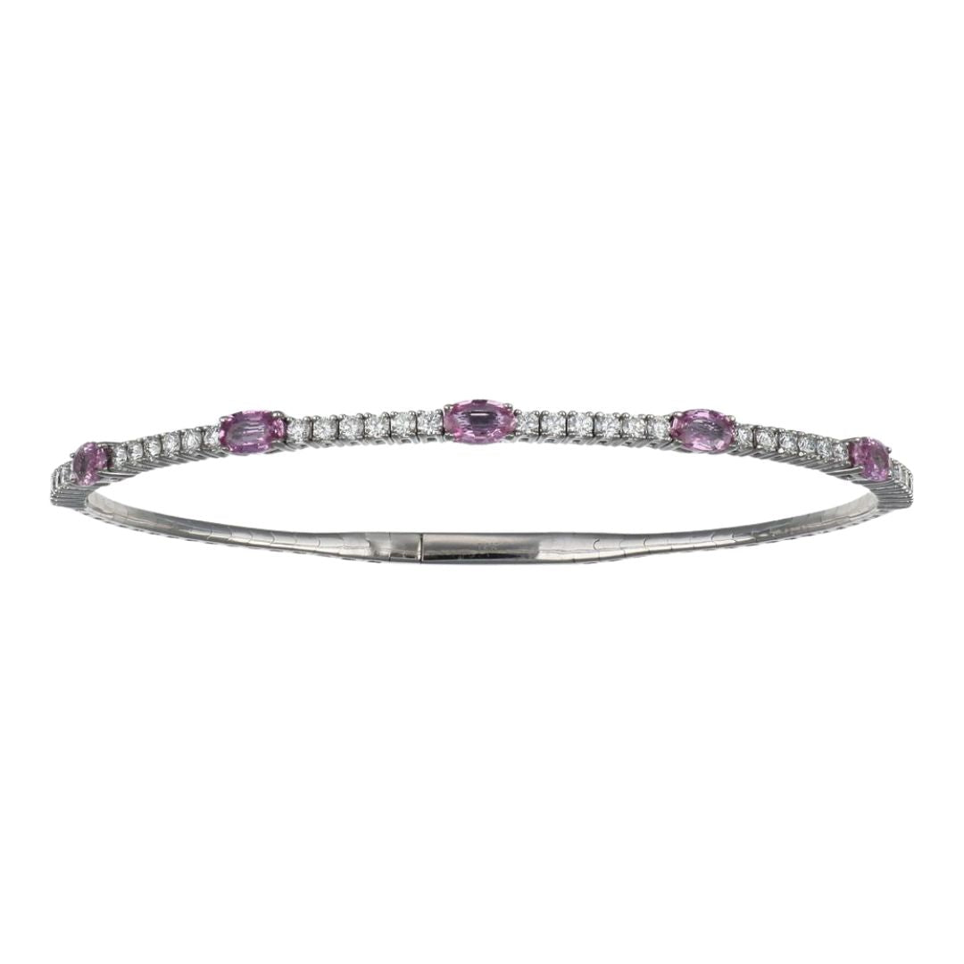 Pink Sapphire Flexi Bangle (Pink Sapphire 1.6 cts. White Diamond 0.9 cts.)