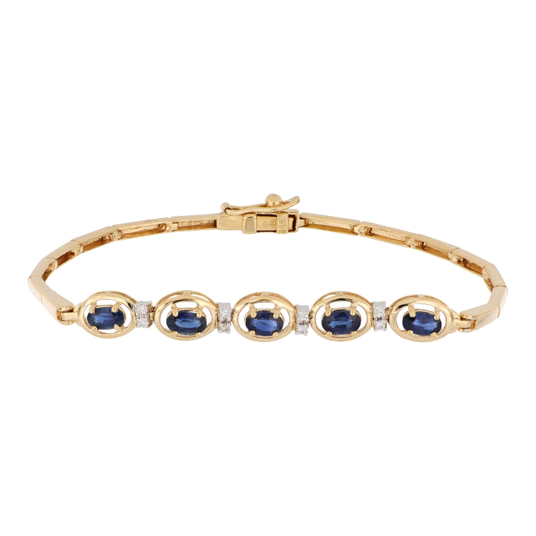 Blue Sapphire Bracelet (Sapphire 1.68 cts. White Diamond 0.08 cts.)