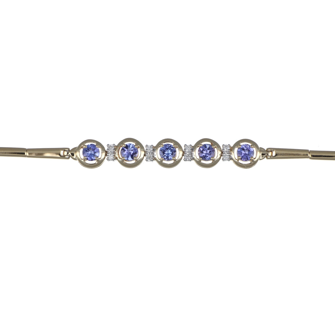 Tanzanite Ladies Bracelet (Tanzanite 1.02 cts. White Diamond 0.1 cts.)