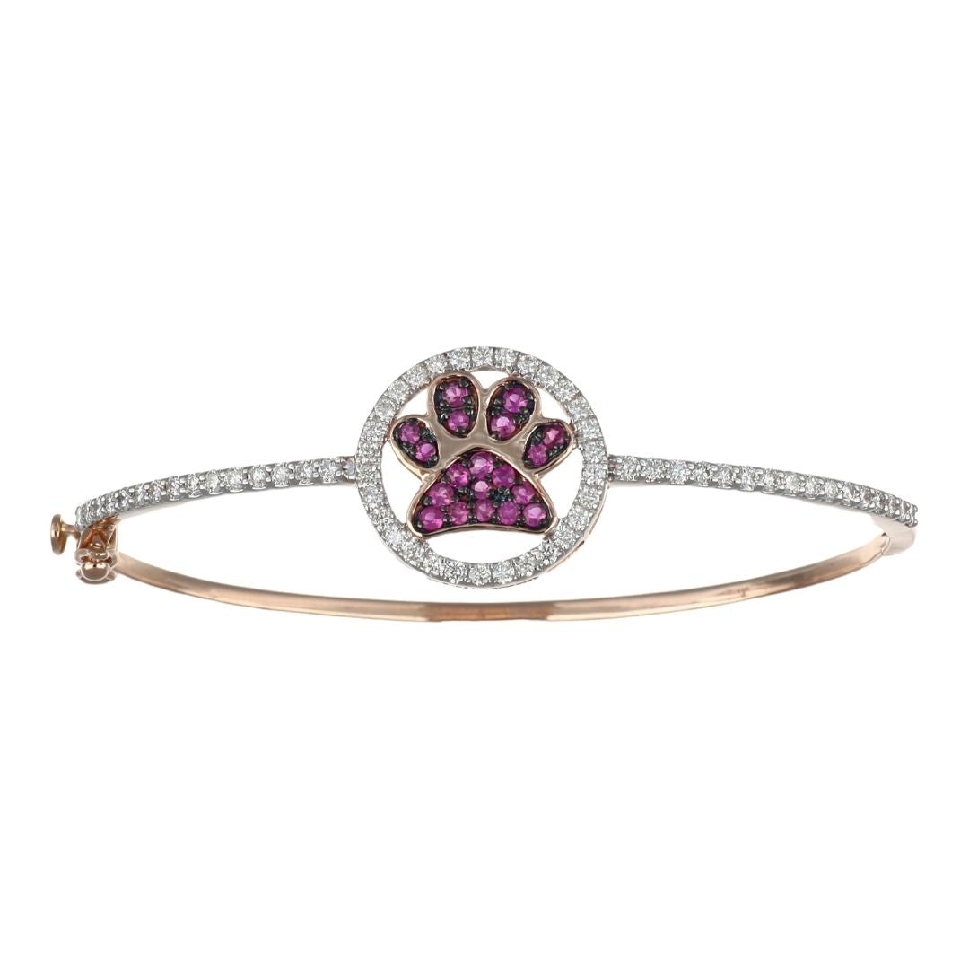 Pink Sapphire Bangle (Pink Sapphire 0.41 cts. White Diamond 1.1 cts.)