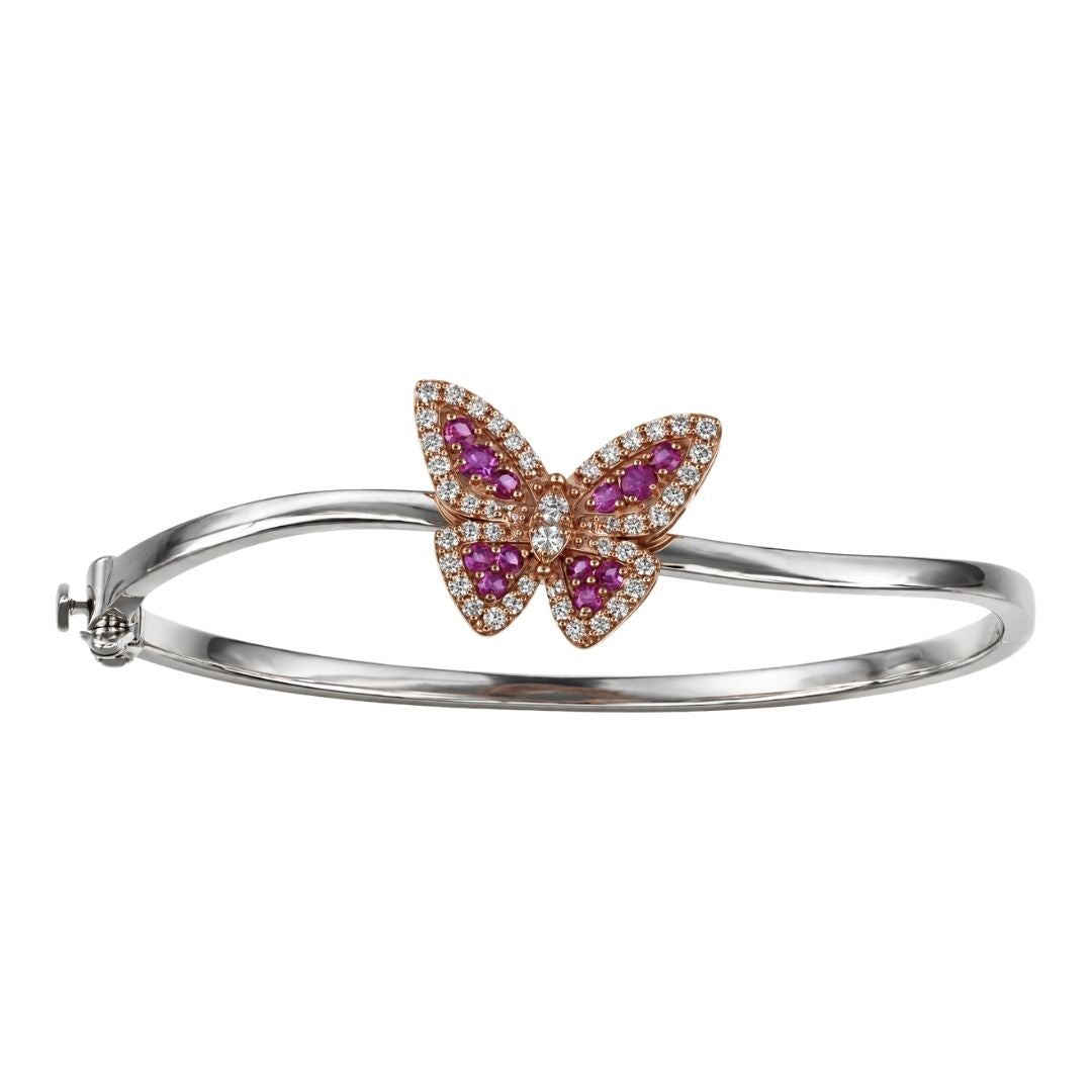 Pink Sapphire Bangle (Pink Sapphire 0.38 cts. White Diamond 0.47 cts.)