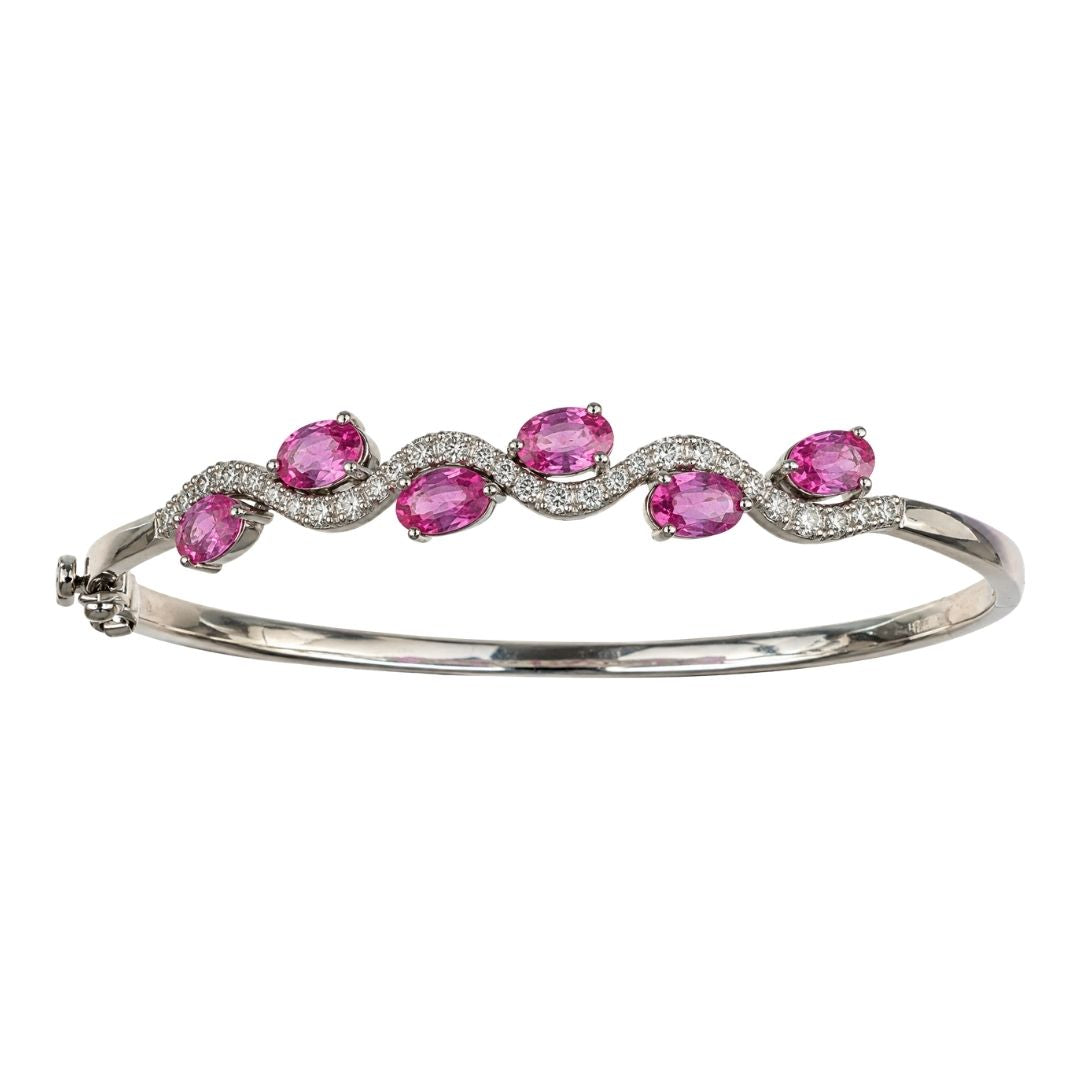 Pink Sapphire Bangle (Pink Sapphire 3.03 cts. White Diamond 0.81 cts.)