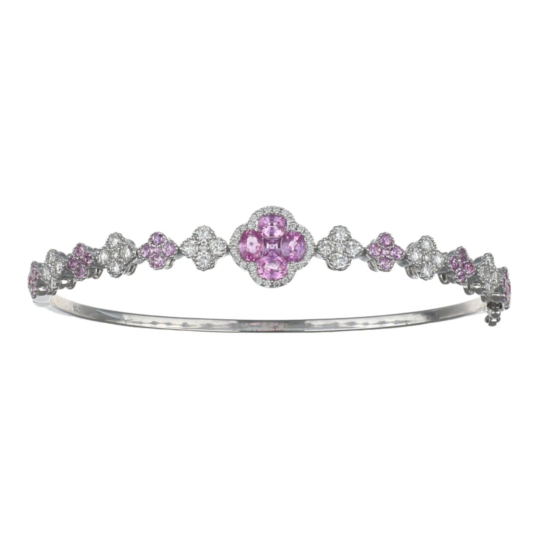 Pink Sapphire Bangle (Pink Sapphire 1.58 cts. White Diamond 0.88 cts.)