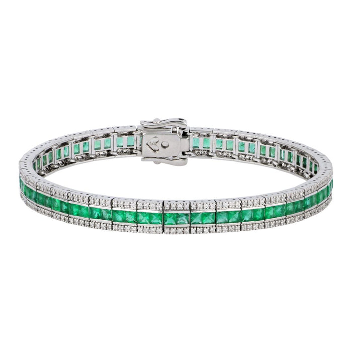 Emerald Bracelet (Emerald 4.98 cts. White Diamond 0.88 cts.)
