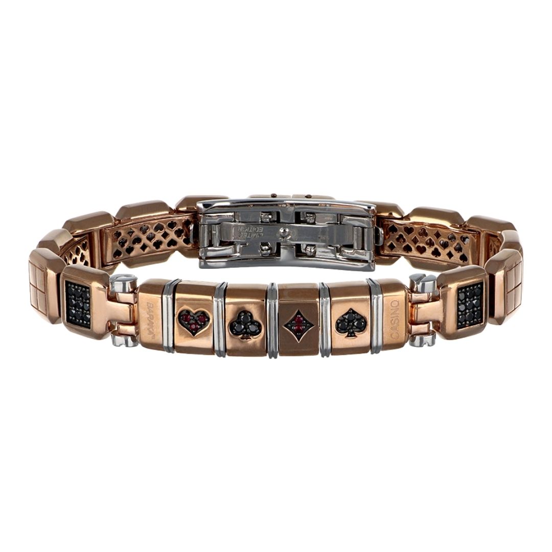 BARAKA Men's Bracelet (Men's Bracelet Black Diamond 1.44 cts. Ruby 0.09 cts.)