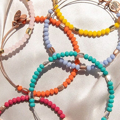 Bracelets with various colors of beads
