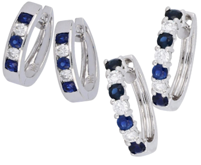 blue sapphire huggie earring