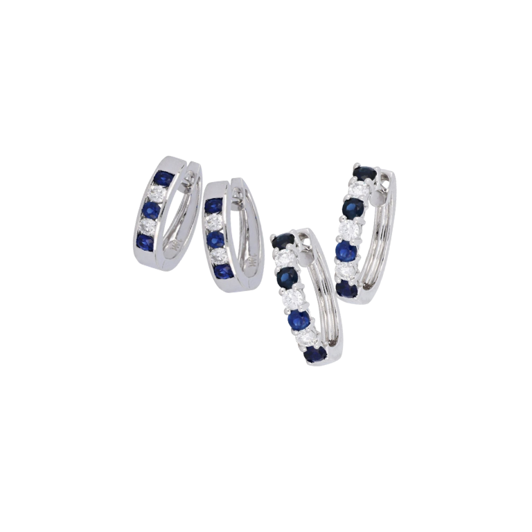 Ideal Cut and Colored Blue Sapphire perfect sorted and set in Earrings