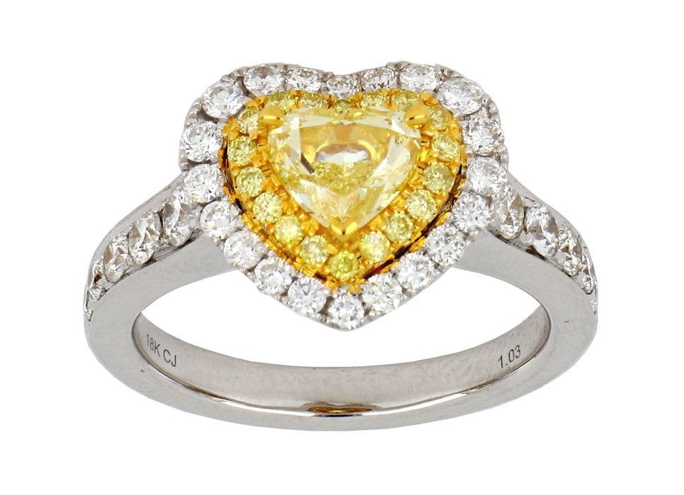 Yellow Diamond Ladies Ring (Yellow Diamond 1.03 cts. Yellow Diamond 0.17 cts. White Diamond 0.86 cts.)