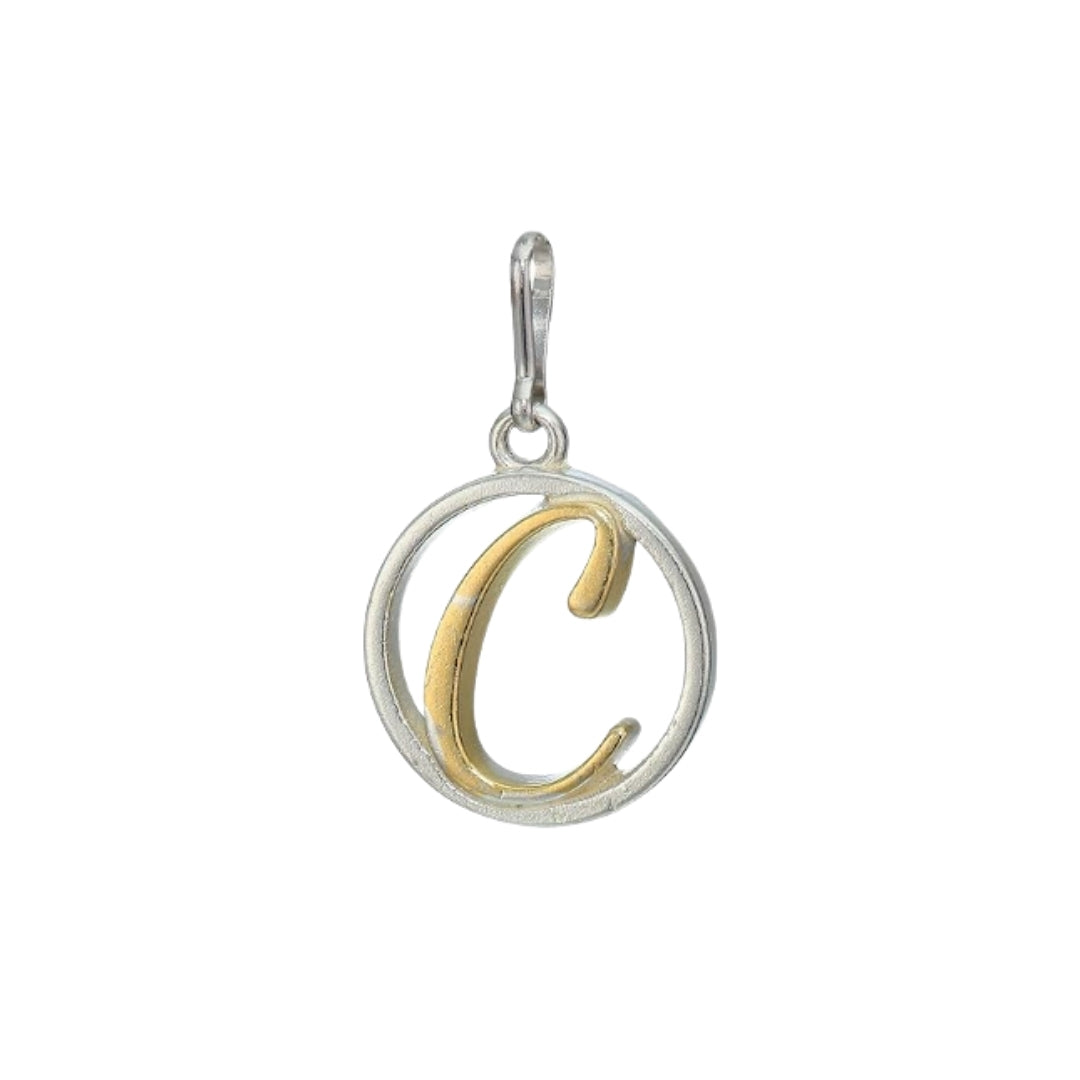 ALEX AND ANI Initial C Two Tone Charm
