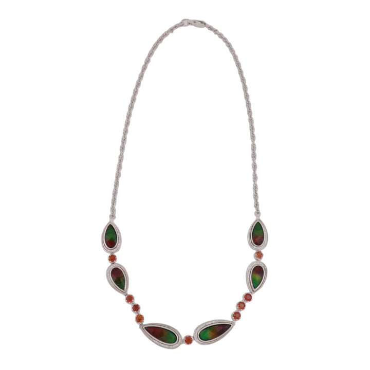 KORITE Ammolite Necklace (Ammolite Orange Sapphire White Sapphire)